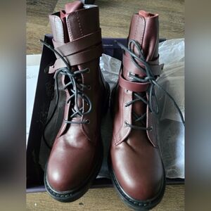 Shellys London - Cheriss Lace Up Boot Color Bordo Sz 7